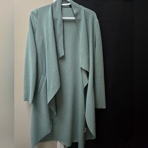 Stylish Mint Green Open Front Cardigan Blazer